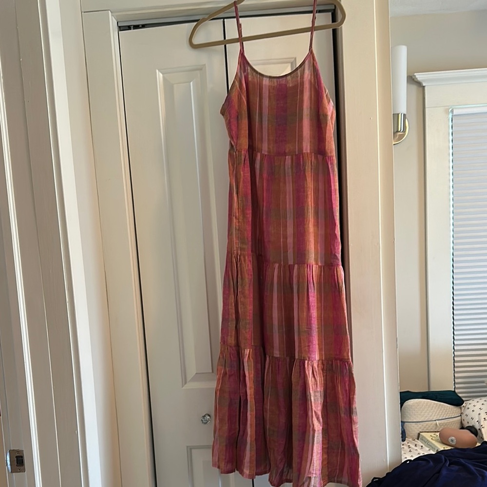 Pink Striped Sleeveless Dress